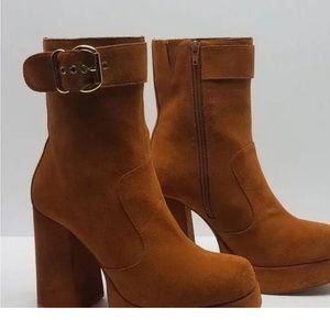Free People suede platform booties size 5.5 but does run small.